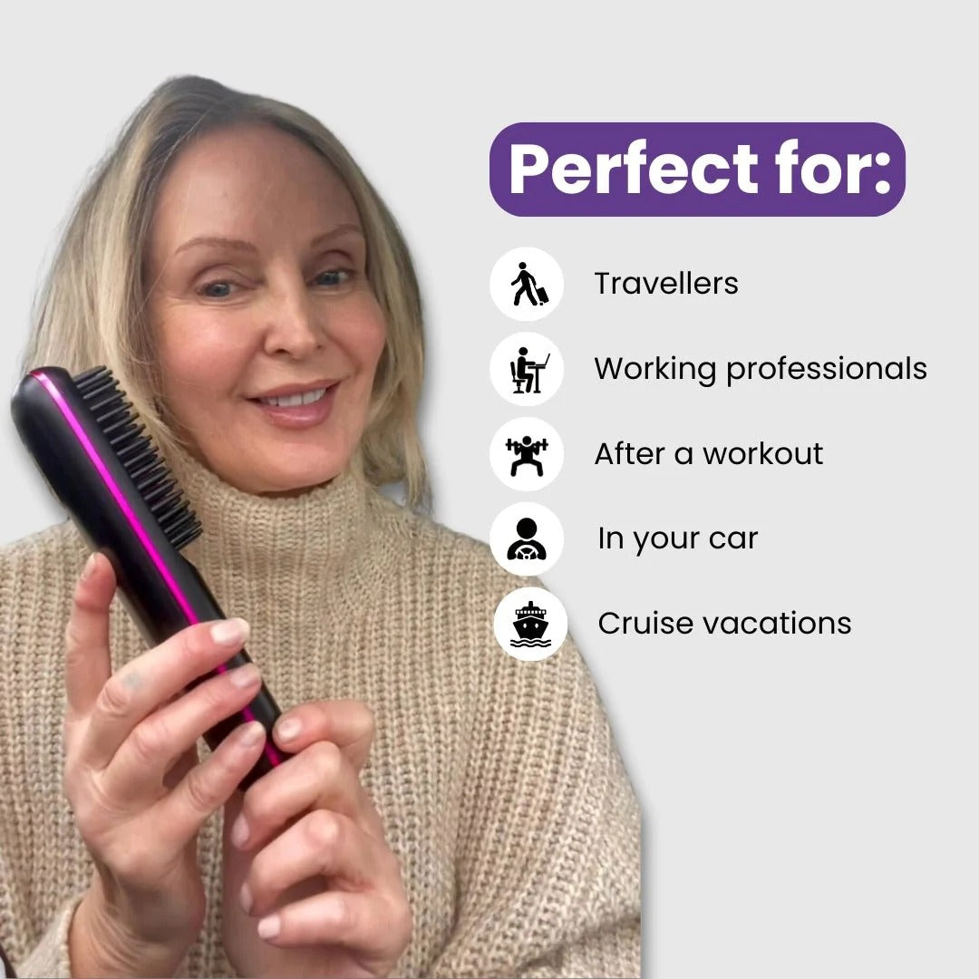 Numoya Portable Straightener Brush - GoBrush PRO
