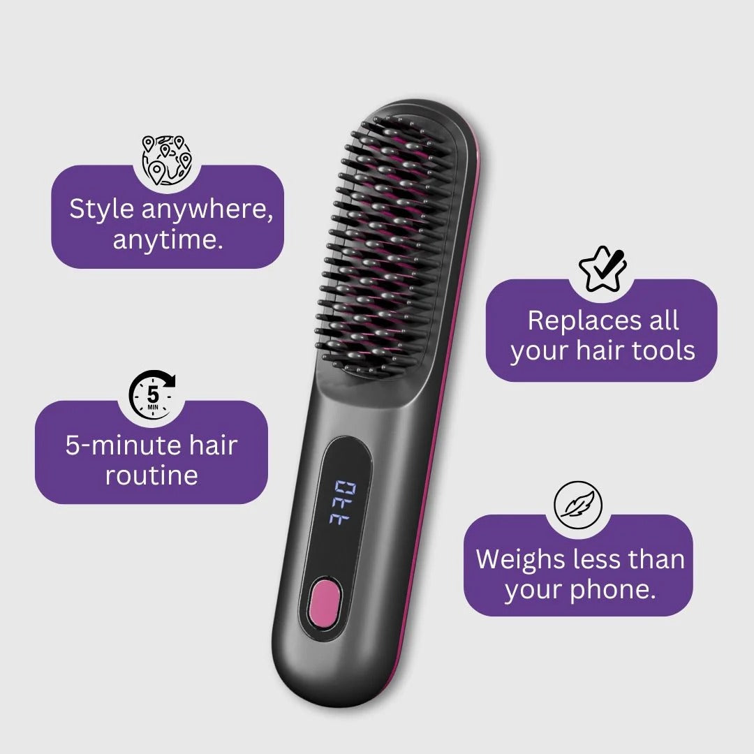Numoya Portable Straightener Brush - GoBrush PRO